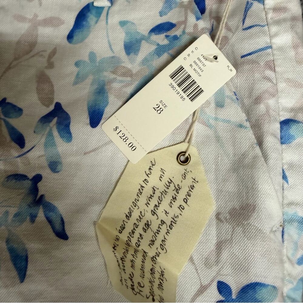 NEW Anthropologie Level 99 Linen Blend Floral Straight Leg Pants Size 28 - Picture 8 of 9